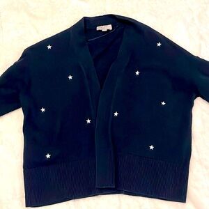 LOFT navy blue star cardigan